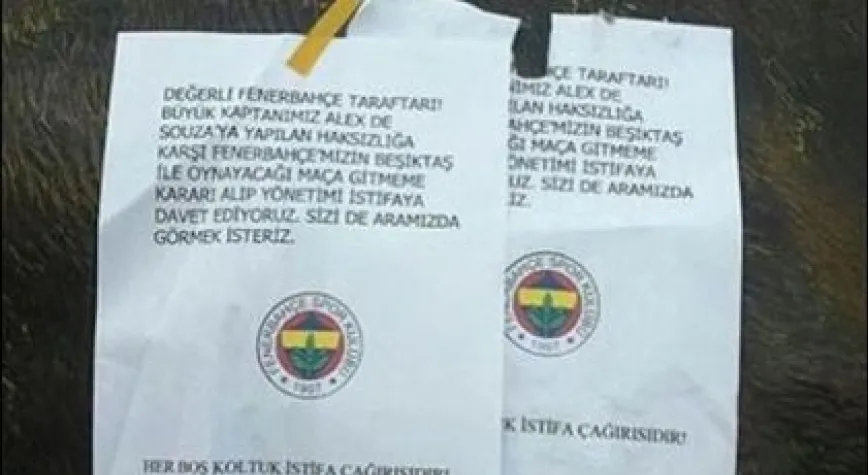FENERBAHÇE TARAFTARINA MAÇA GİTMEME ÇAĞRISI